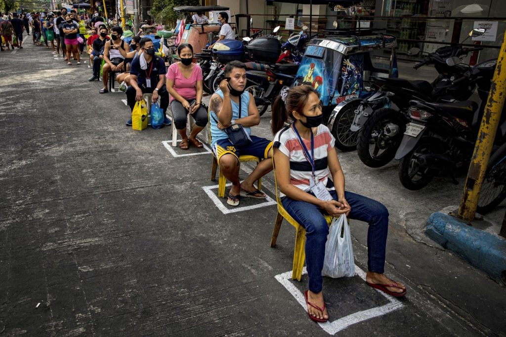 customers at the waiting line during cover