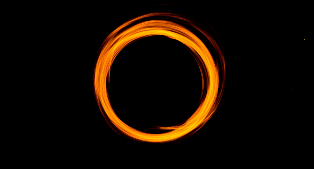 a circle in the dark