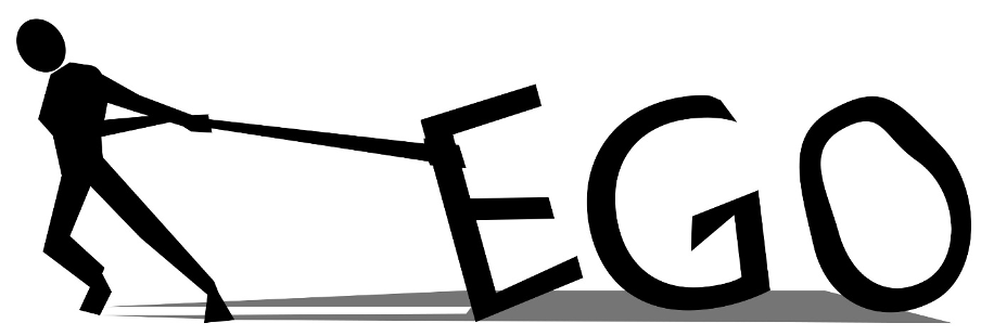 man pulling ego word