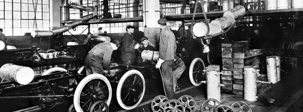 Workers Ford first car