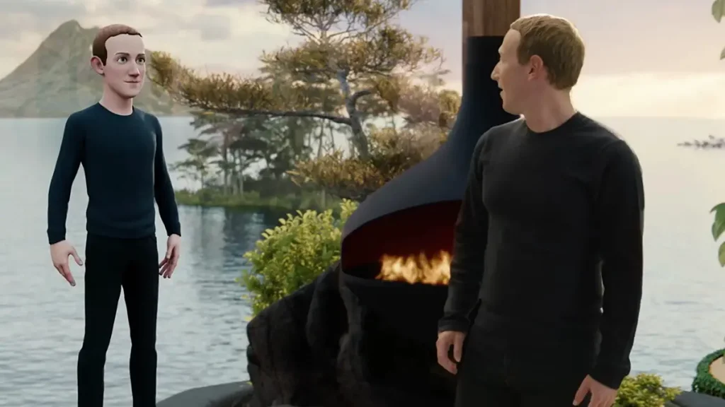 mark zuckerberg and his avatar introducing the metaverse